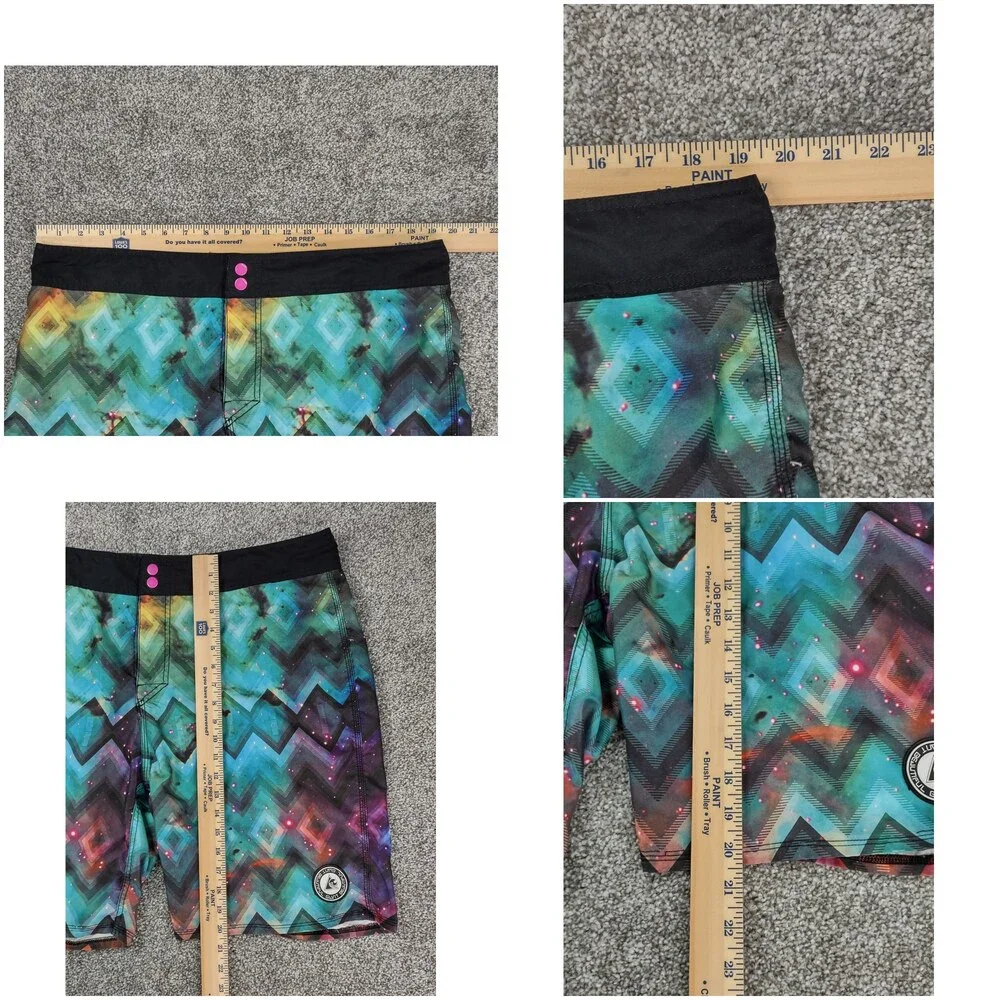 Beautiful Giant Boardshorts Men 38 Galaxy Diamond Tie Dye Hybrid Swim Trunks